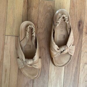 Anthropologie SilentD | Tan Knotted Pance Platform Leather Sandals | Size 40 (9)